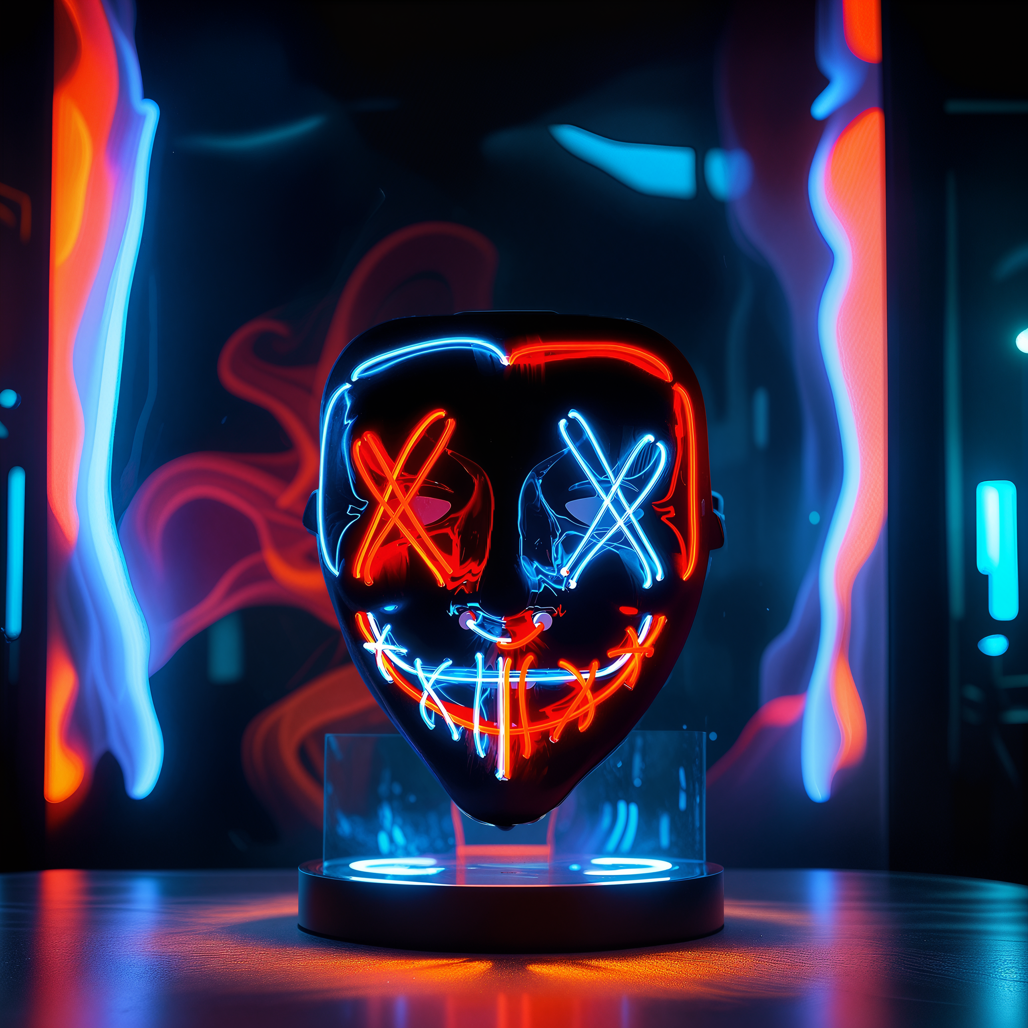 Dual Color LED Halloween Mask